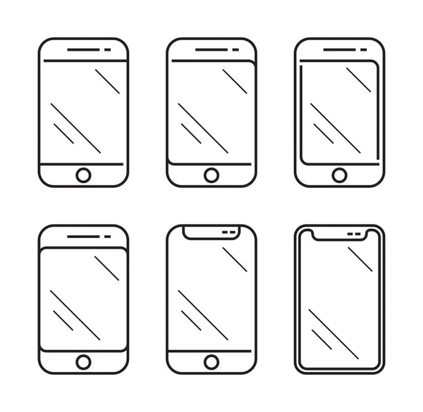 Smartphone moderno. Conjunto de ícones vetoriais no fundo branco —  Vetores de Stock