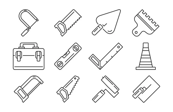 Herramientas de construcción. Conjunto de iconos sobre fondo blanco — Vector de stock