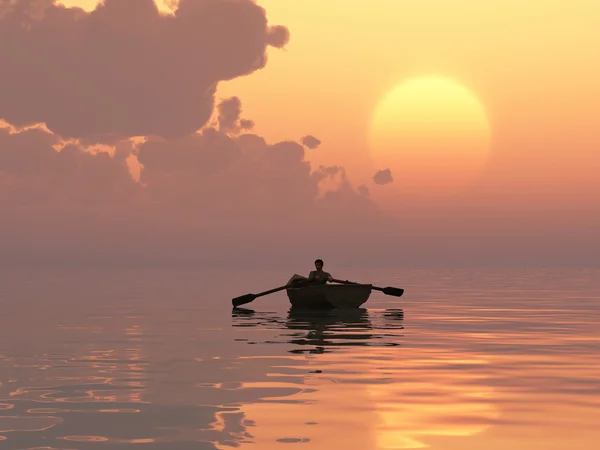 Waterman při východu slunce — Stock fotografie