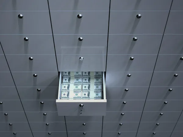 Ανοίξετε το κελί με χρήματα σε Θυρίδα ασφαλείας — Φωτογραφία Αρχείου
