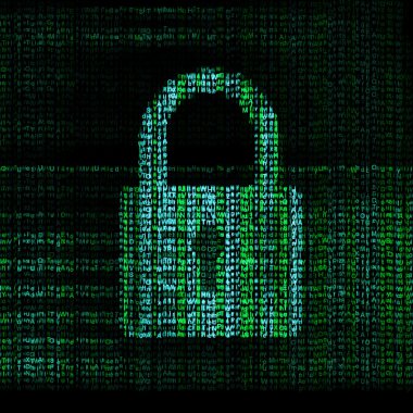 encrypted digital lock clipart