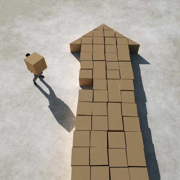 Бизнесмен строит стрелы
