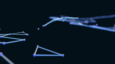 Karanlıkta soyut ağ yapısı