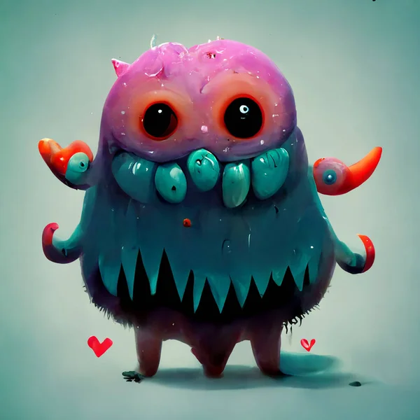 Portrait Funny Baby Monster — 图库照片