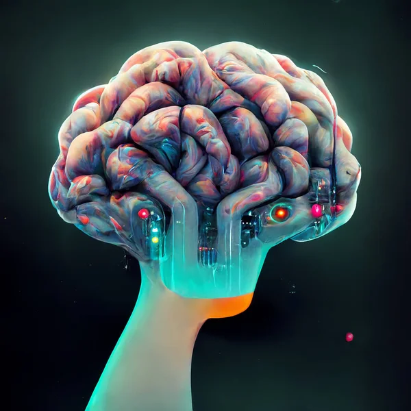 Artificial Neural Network Digital Illustration — Zdjęcie stockowe