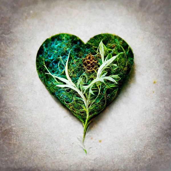 Heart Shape Filled Herbs — Zdjęcie stockowe