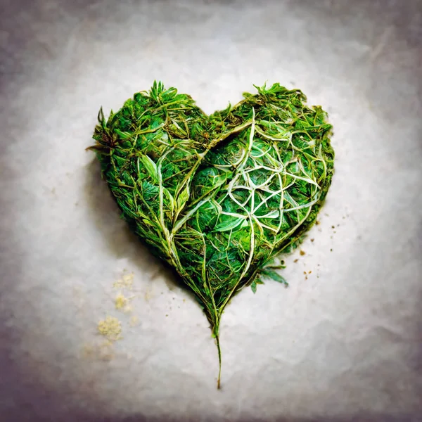 Heart Shape Filled Herbs — Stock Photo, Image