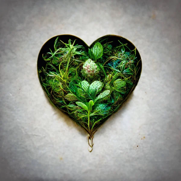 Heart Shape Filled Herbs — ストック写真