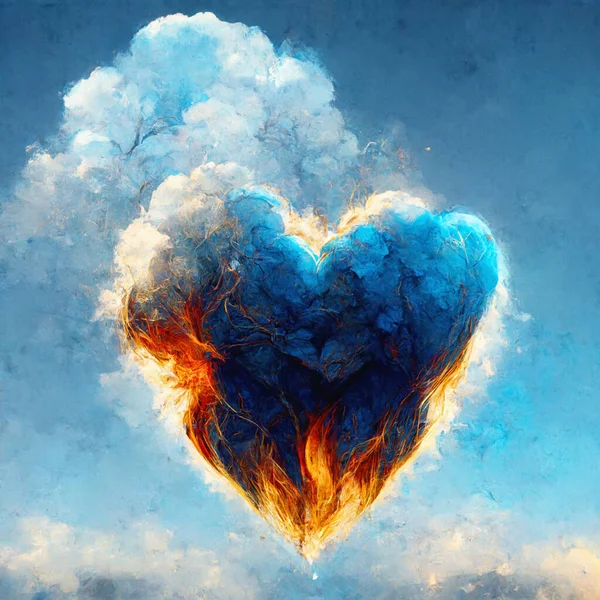 Burning Heart Sky — ストック写真
