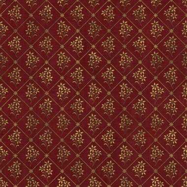 Kumaş, eski, pürüzsüz dokuyu altın motifle kaplar, 3D illüstrasyon