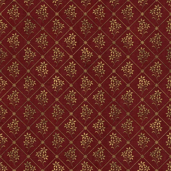 Fabric Cover Old Book Seamless Texture Golden Motif Illustration — Stockfoto