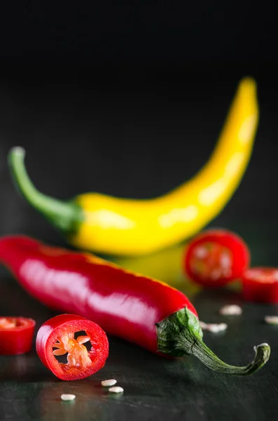 색깔된 chillis 스톡 이미지