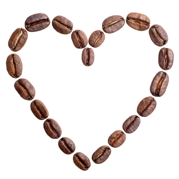 Corazón hecho de granos de café —  Fotos de Stock