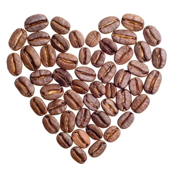 Corazón hecho de granos de café — Foto de Stock