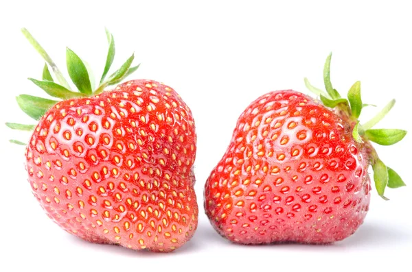 Dos fresas aisladas antes de blanco — Foto de Stock