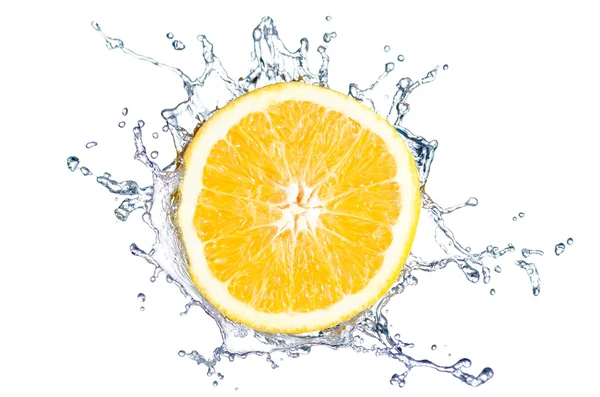 Orange splash isolerade — Stockfoto