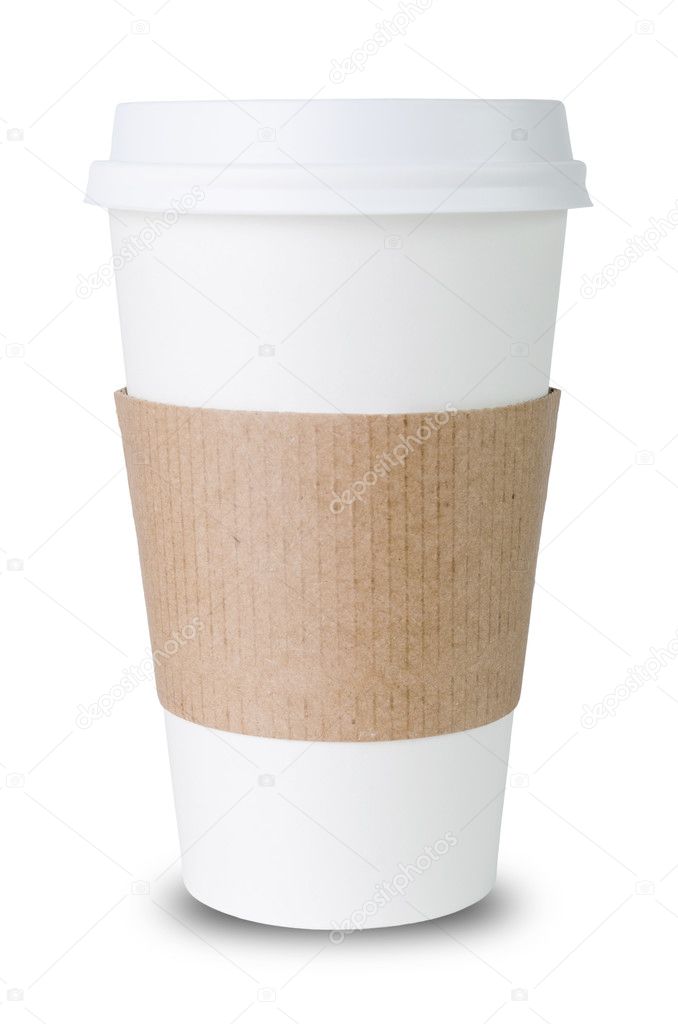 Paper cup with Sleeve before white background