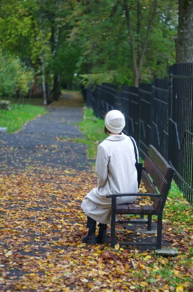 stock image A girl in an autumn park.