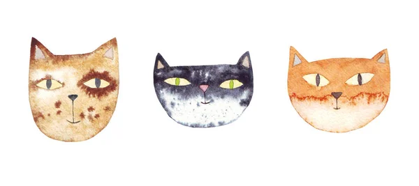 Cathead Tecknad Stil För Kort Omslag Affischer Barn Inredning Och Stockbild
