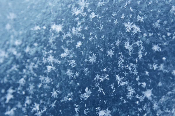 Patrón escarchado en la ventana en invierno — Foto de Stock