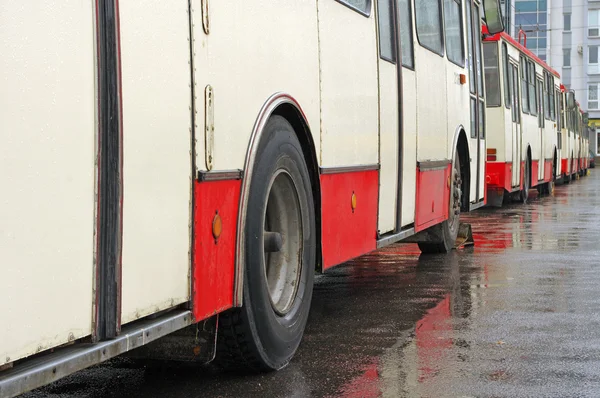 Trolleybuses in a station — Stock Photo, Image