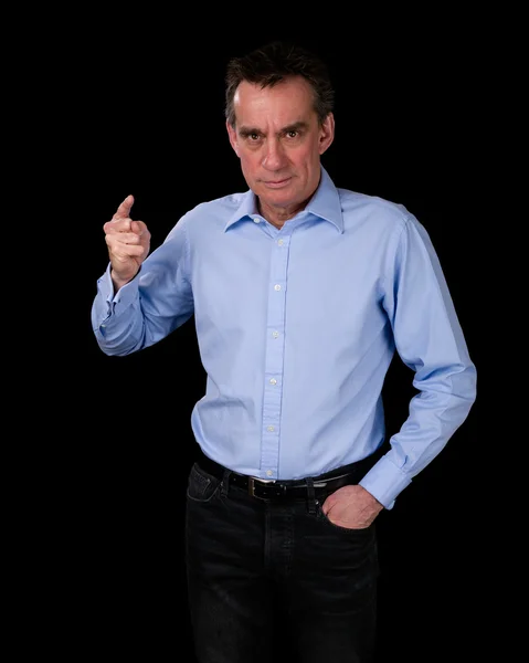 Angry Middle Age Business Man Pointing Finger — Stock Photo, Image