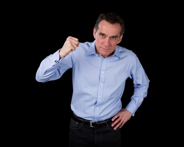 Angry Middle Age Business Man Shaking Fist — Stock Photo, Image