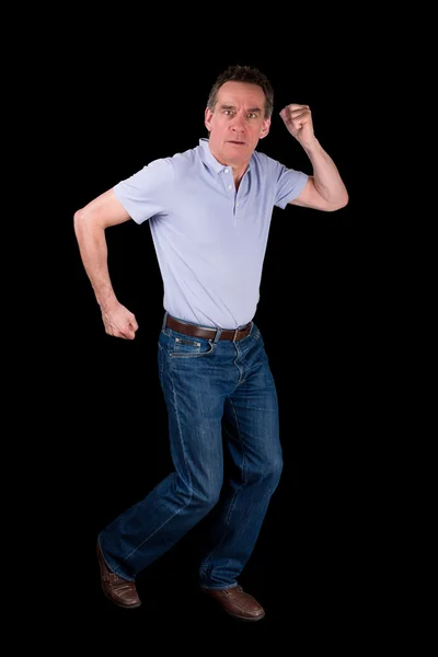 Man Funny Dancing Running on the Spot — Stock Photo, Image