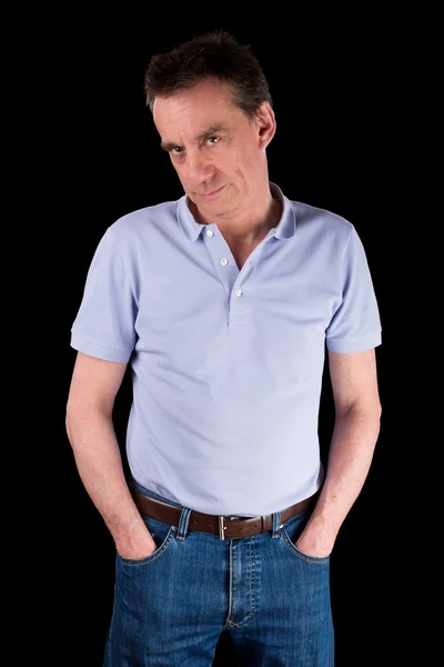 Grumpy Frowning Man with Hands in Pockets — Stock Photo, Image