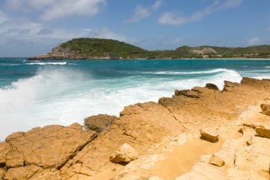 half moon Bay rocky kireçtaşı coastline çökmesini dalgaları