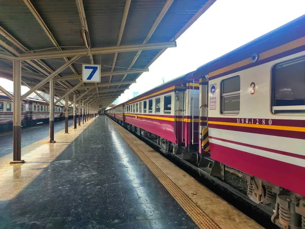 Retro Cabin Car Thai Vintage Pociąg Hua Lamphong Station Lub — Zdjęcie stockowe