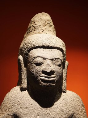 Buda 'nın yüzü. Buddha heykelinin resmi, Bangkok, Tayland. 8 Mayıs 2022.