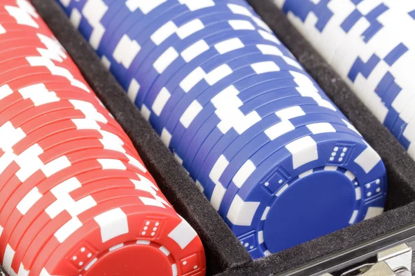 Conjunto de fichas de poker — Fotografia de Stock