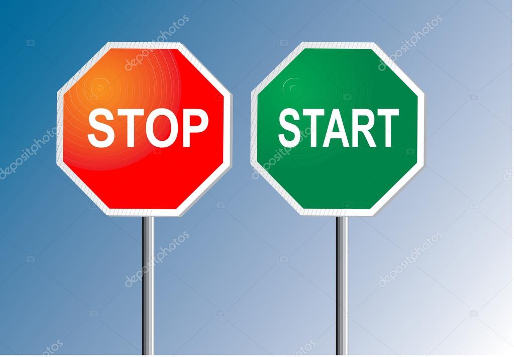 Stop and start signal Stock Vector by ©joelcalheiros 14889979