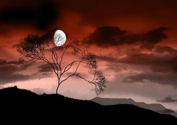 A teljes fényes Hold. — Stock Fotó
