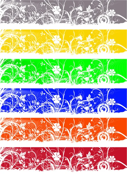 Banderas del sitio web floral — Archivo Imágenes Vectoriales