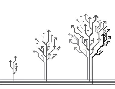 Vector growth concept. Tree made of arrows clipart
