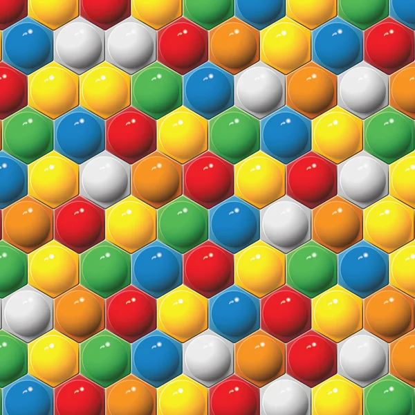 Plastic children's hexagon mosaic. Vector background. — Stock Vector