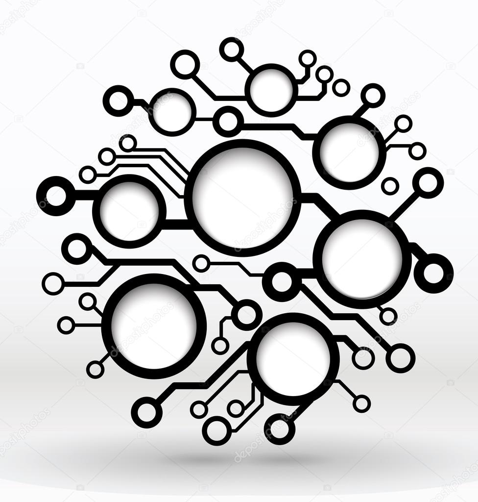 Vector circuit board background with place for text.