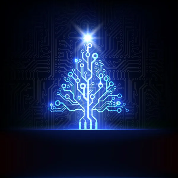 Technologie kerstboom Rechtenvrije Stockillustraties