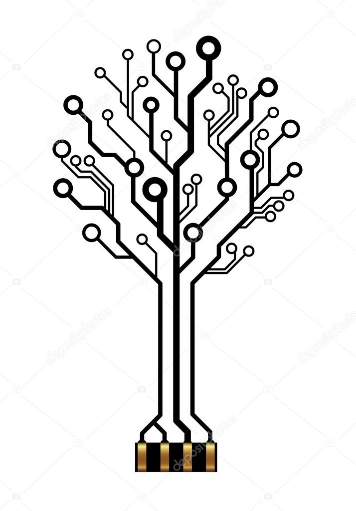 Vector icon of technology tree