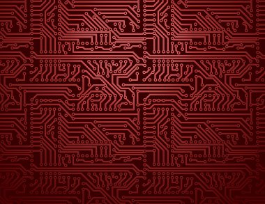 Vector red circuit board background