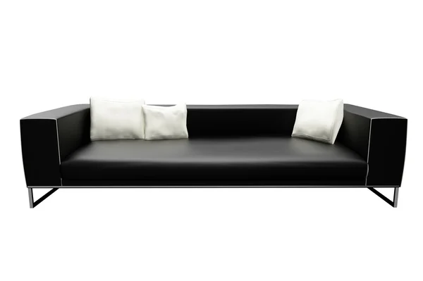 Czarna sofa — Zdjęcie stockowe