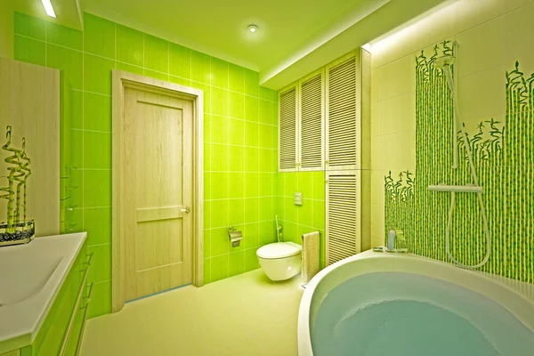 Eco, Bambusowa łazienka — Zdjęcie stockowe