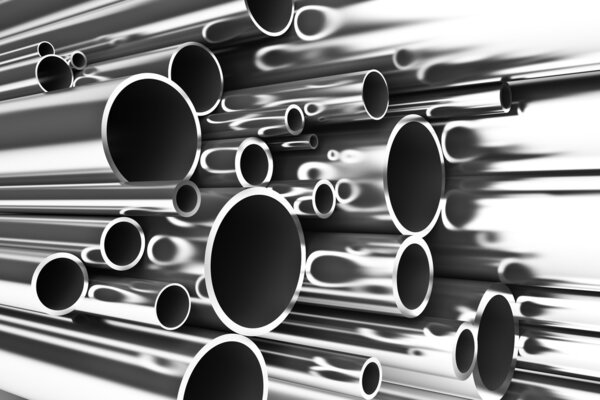 Stack of steel tubing, stainless tubes