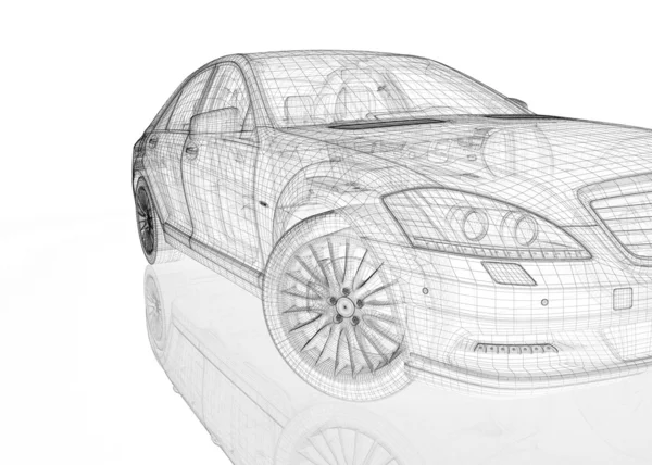 汽车 3d 模型 — 图库照片