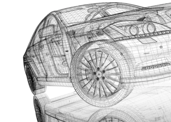 자동차 3d 모델 — 스톡 사진