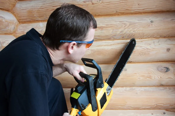 Workier anläggning gun skum — Stockfoto