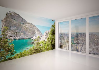 boş modern iç oturma odası, salon