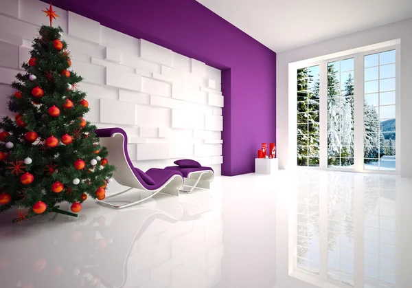 Рождественские украшения и комната отдыха — стоковое фото